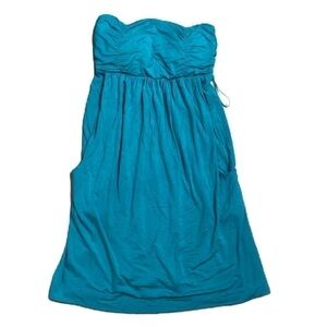Half Moon Strapless Teal Dress Small Beach Summer Blue Women’s